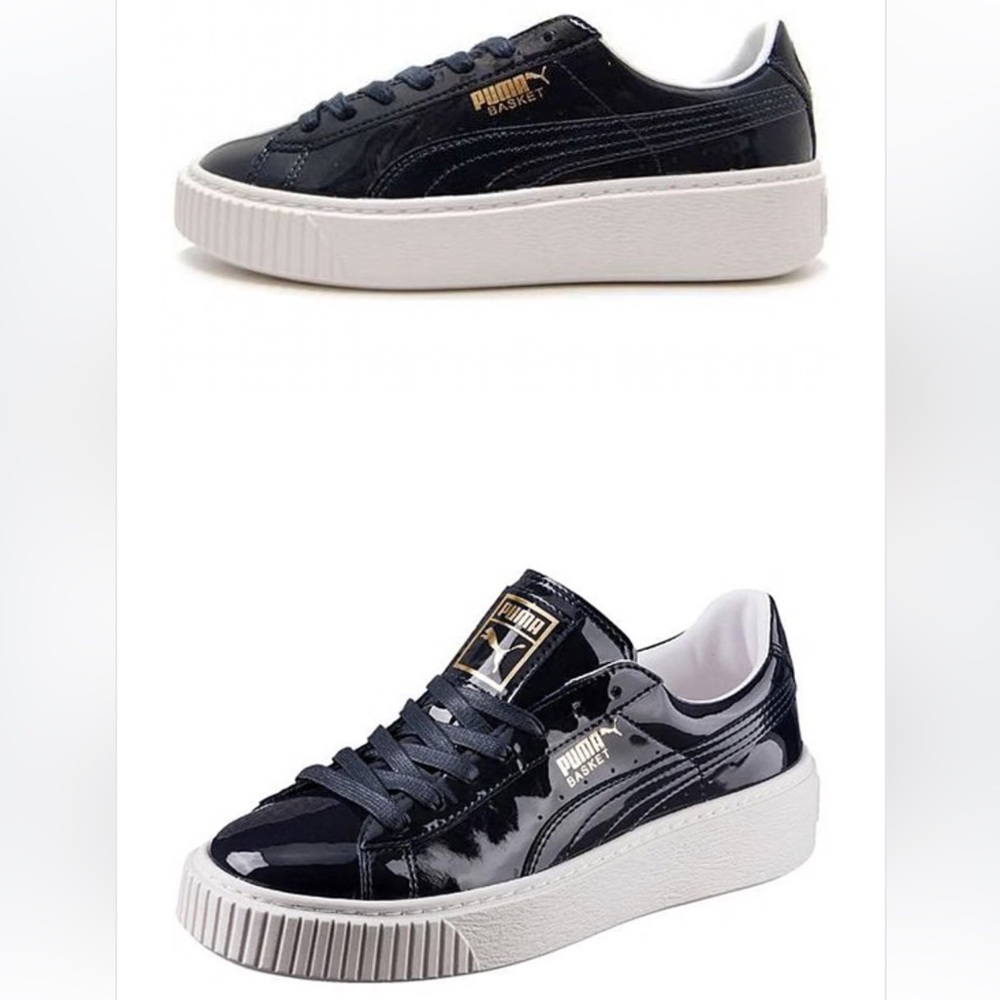 Puma Basket Sneakers – Blue Sparkly – Worn Once